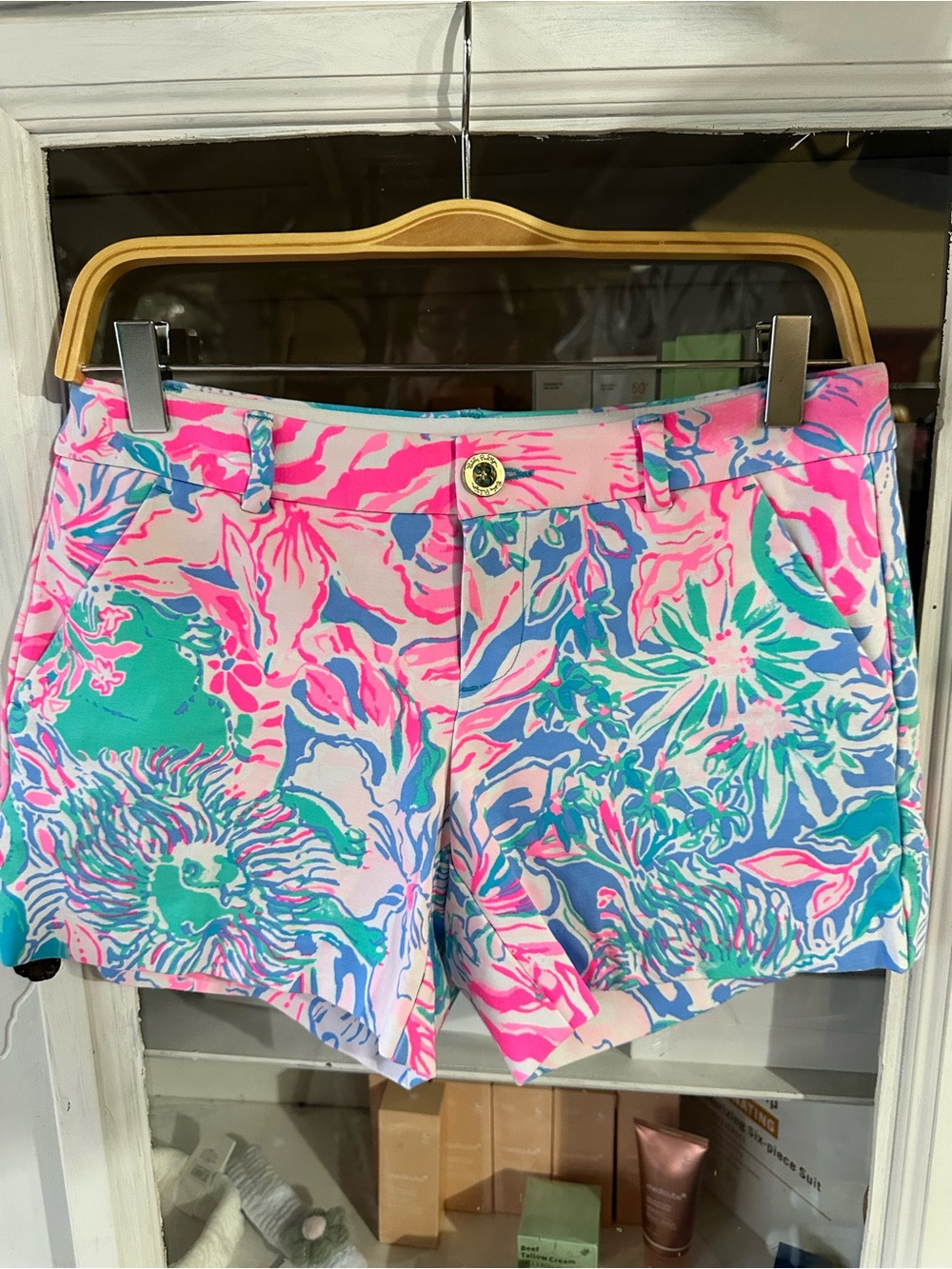 Lilly Pulitzer Pink, Teal & Blue Floral Bermuda Shorts